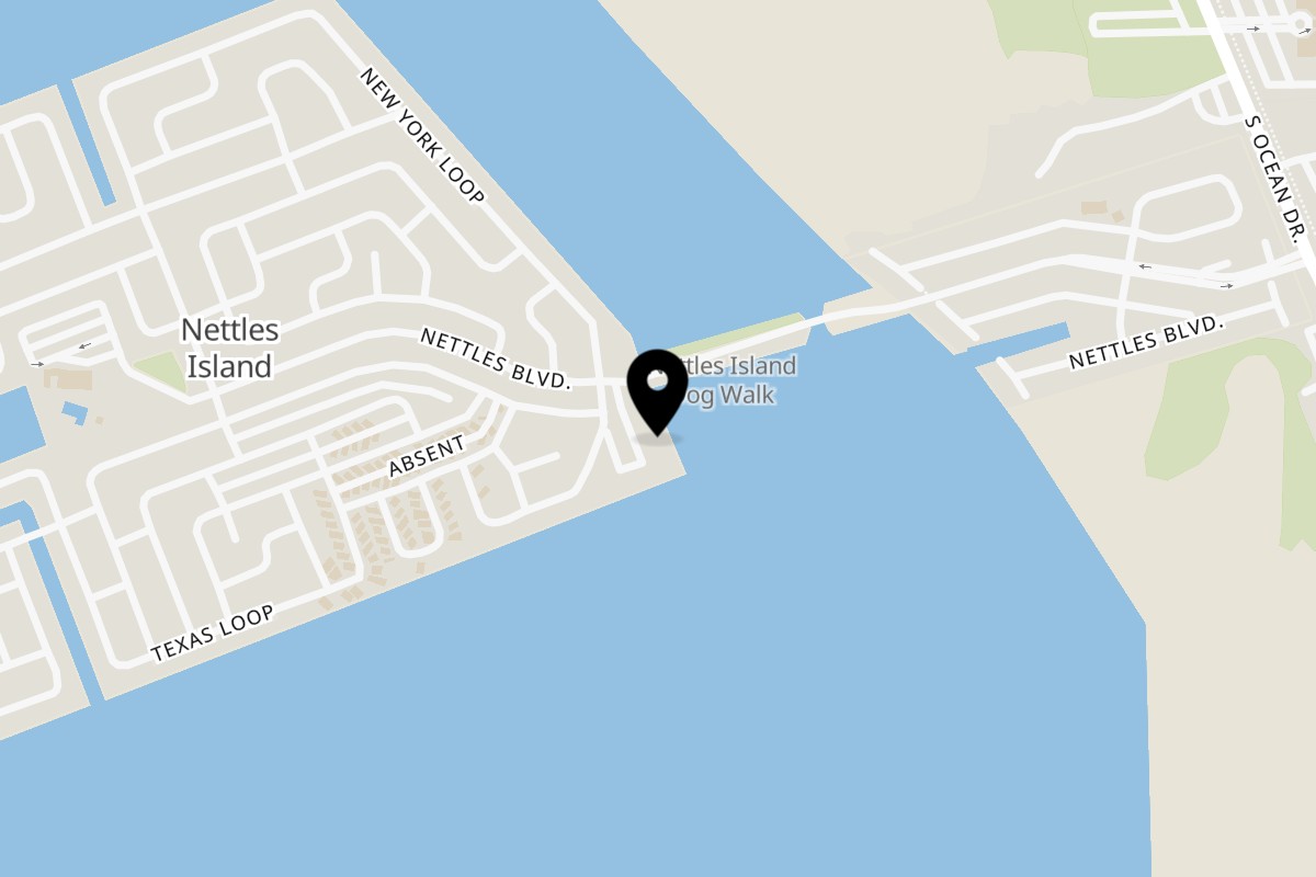 Map showing the location of Sauder's Landing Restaurant on 9815 S Ocean Dr ste 5&6 in Jensen Beach